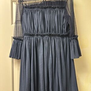 Maje Sheer Navy Dress